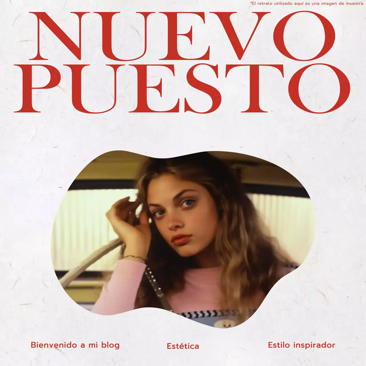 Rojo y Beige Tendencia Moderna Nuevo Poste Marco Foto Publicidad