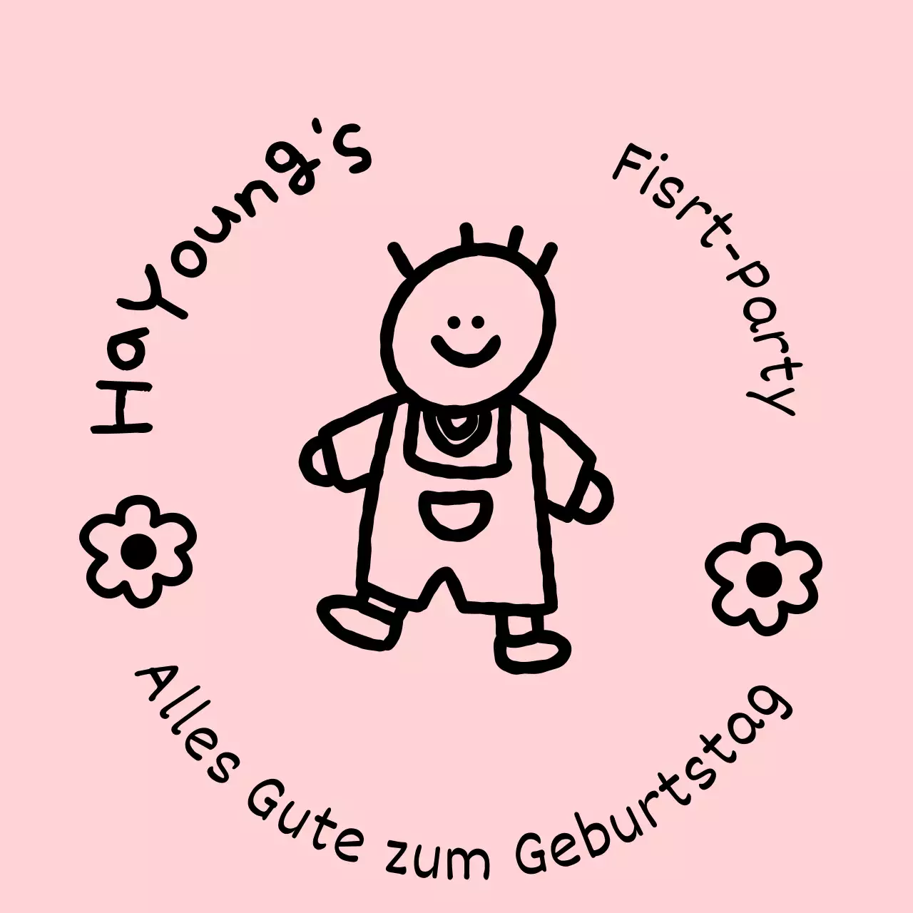 Erster Geburtstag Design mit Kind Illustration