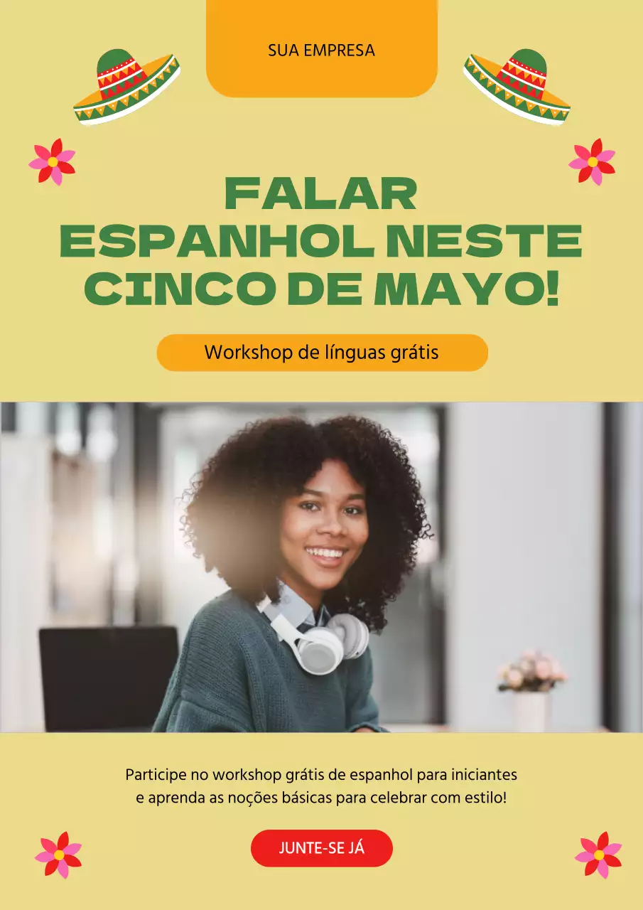 Promoção Cinco de Mayo em tons de marfim e vermelho