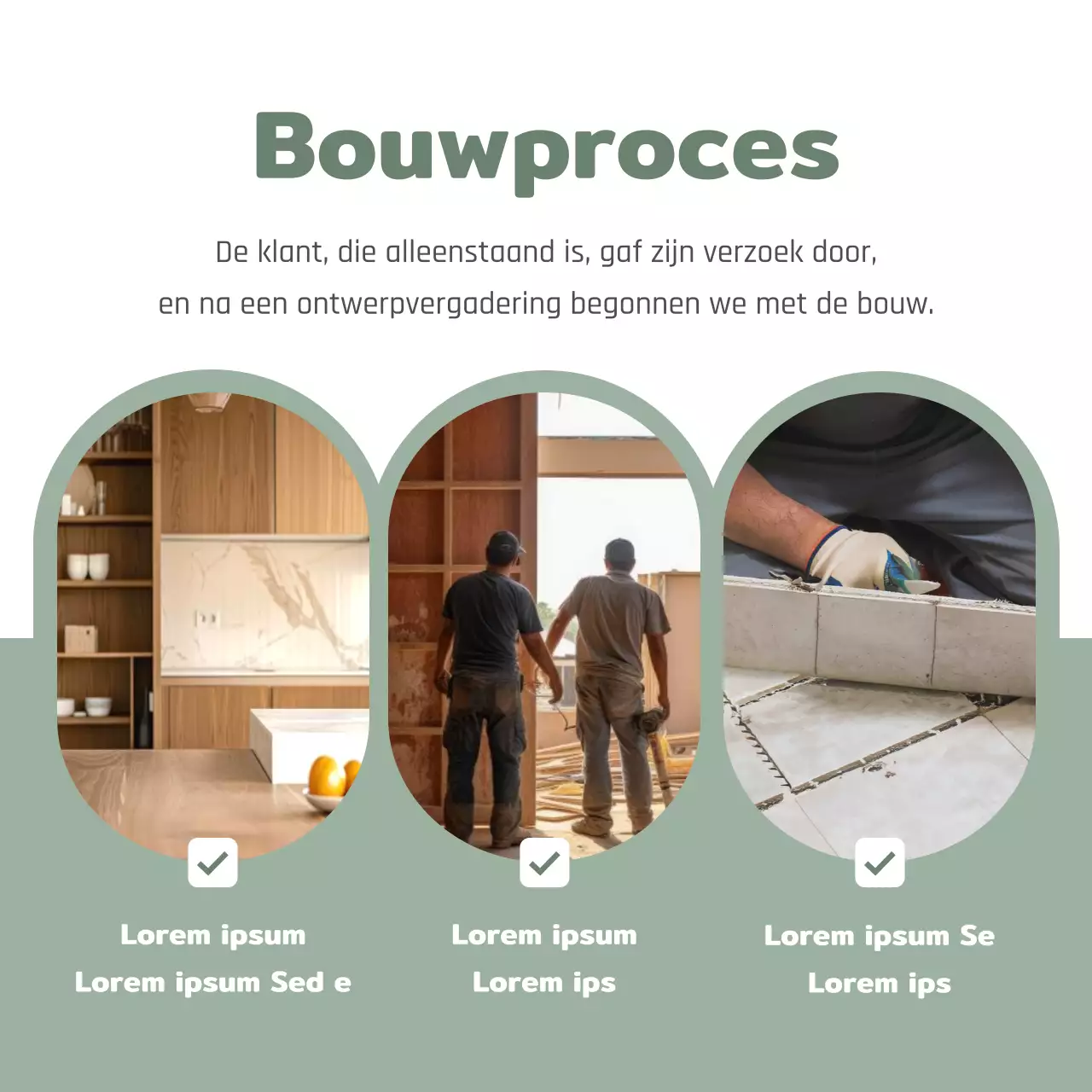 Schattige interieurbouw advertentie met mint achtergrond