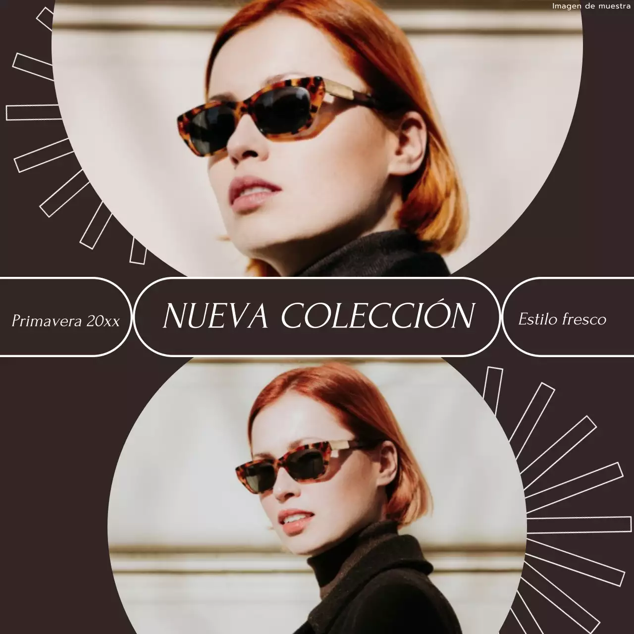 Marrón y blanco moderno elegante tendencia geométrica nueva colección marco de fotos tienda online Publicidad