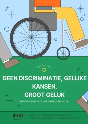 Promoot de Dag van de Gehandicapten met een eenvoudig blauw en groen kleurenschema