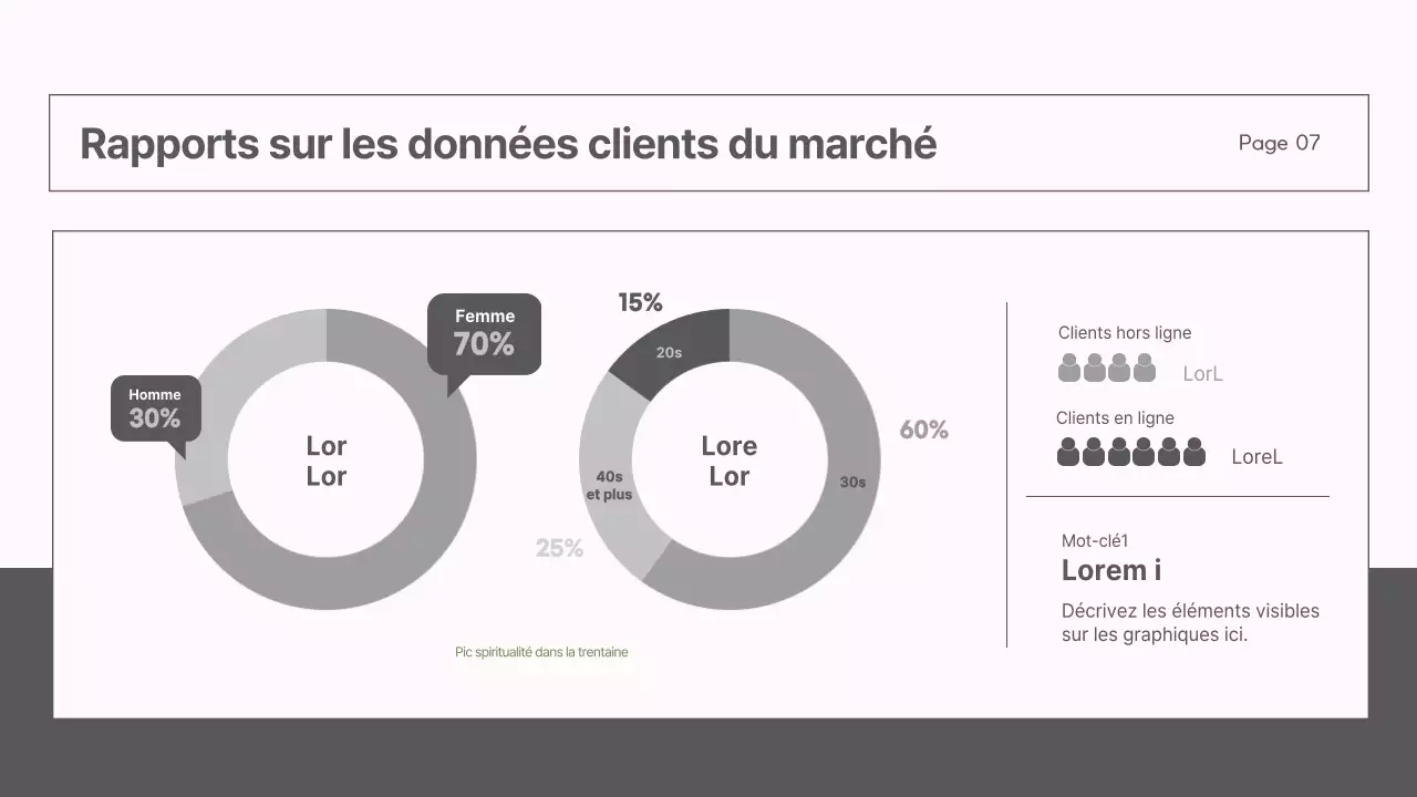 Un rapport de stratégie de marché moderne en gris et rose