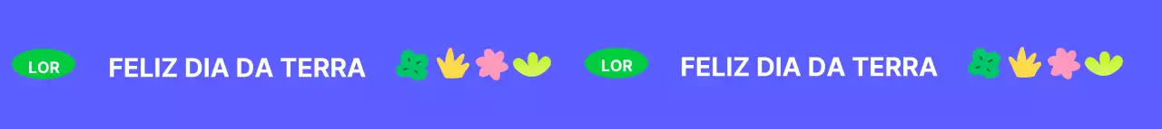 Campanha ambiental gira com fundo azul e ilustrações da natureza