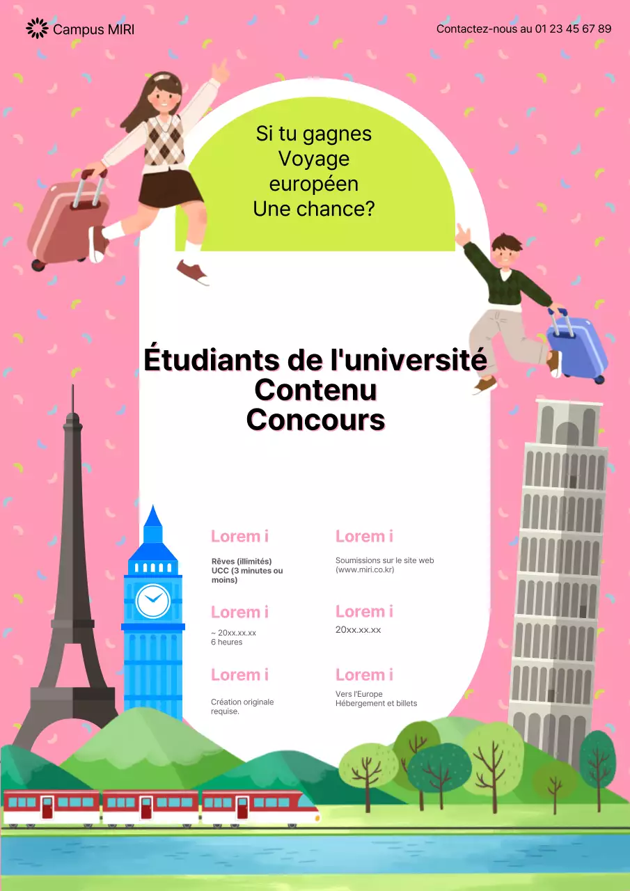 Rose et chartreuse pour un concours de contenu pour étudiants mignons