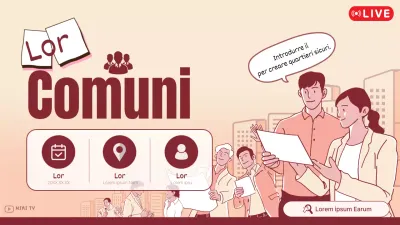 Annuncio in diretta di un semplice incontro in municipio arancione e marrone