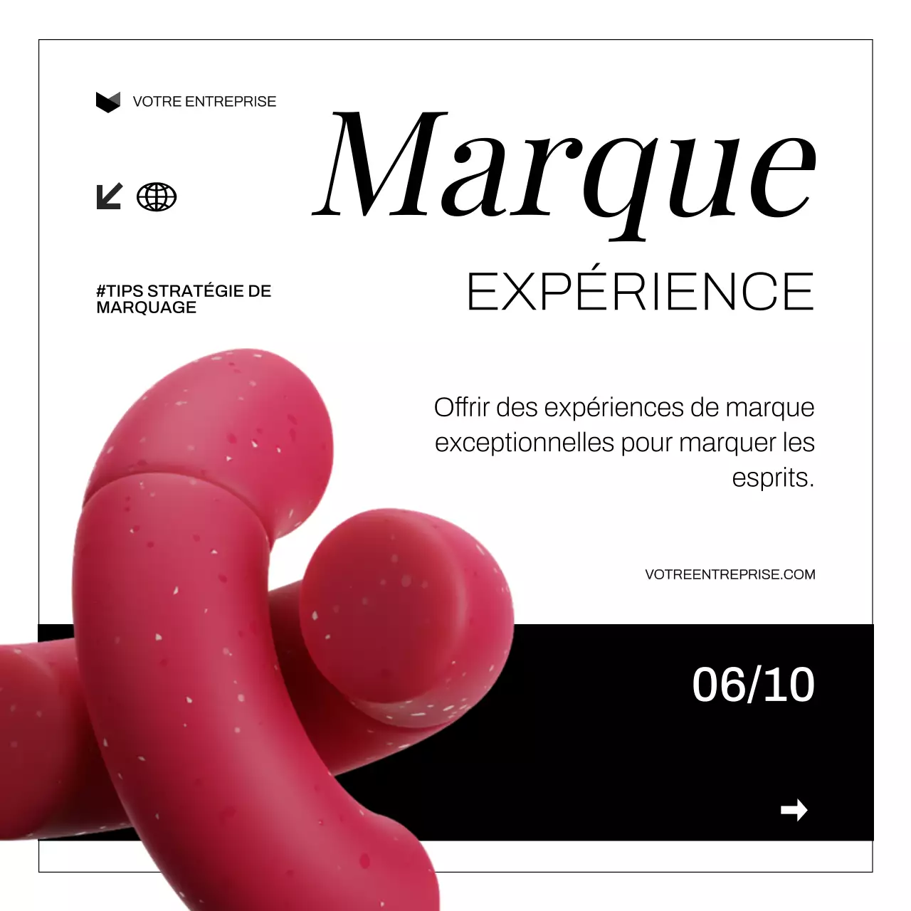 Blanc Noir Moderne Audacieux Stratégie de développement de la marque Conseils Carrousel Instagram
