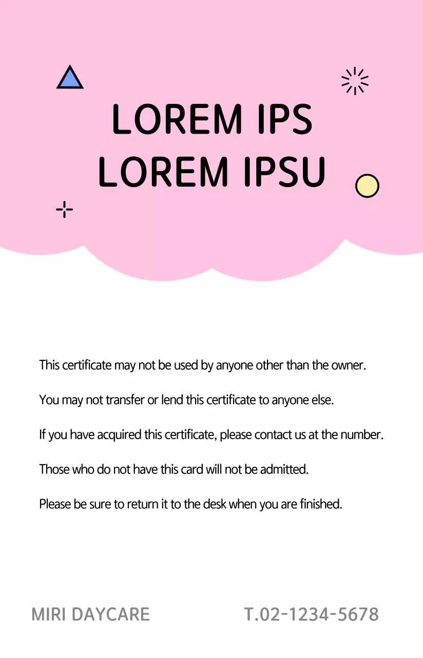 Konsep kartu kunjungan taman kanak-kanak dengan ilustrasi yang lucu