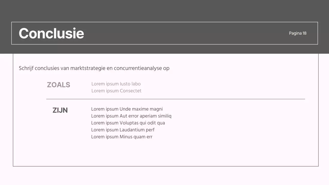 Een modern marktstrategierapport in grijs en roze