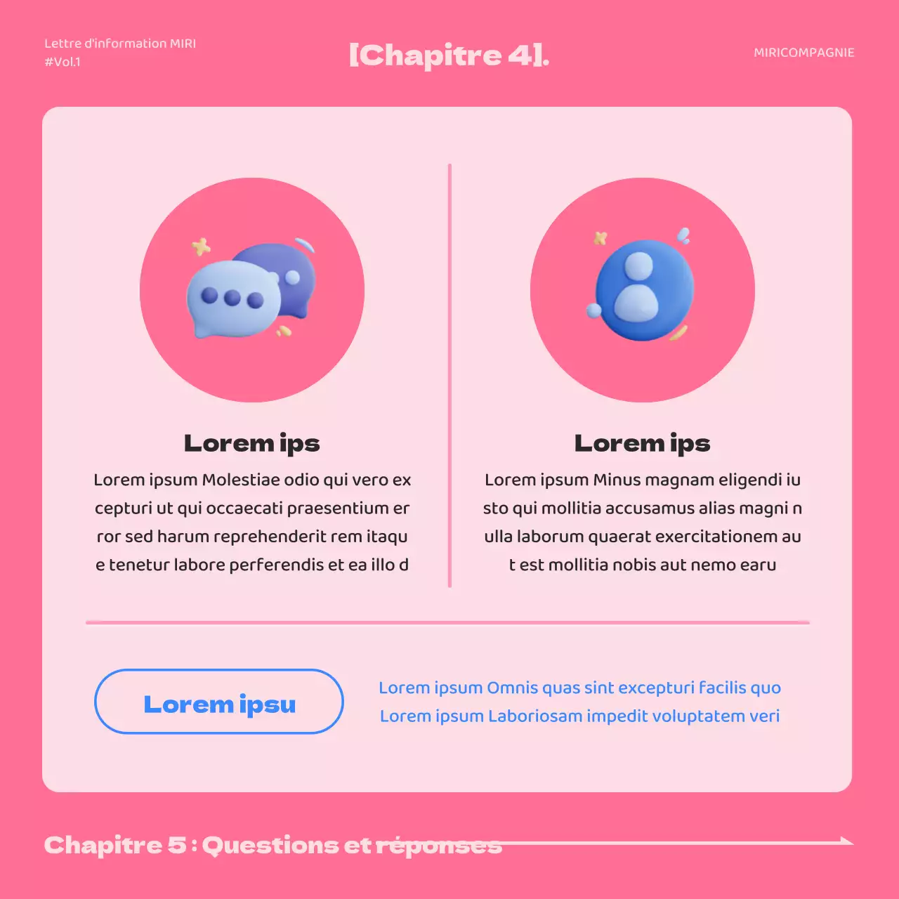 Une simple lettre de motivation rose et bleue pour un emploi