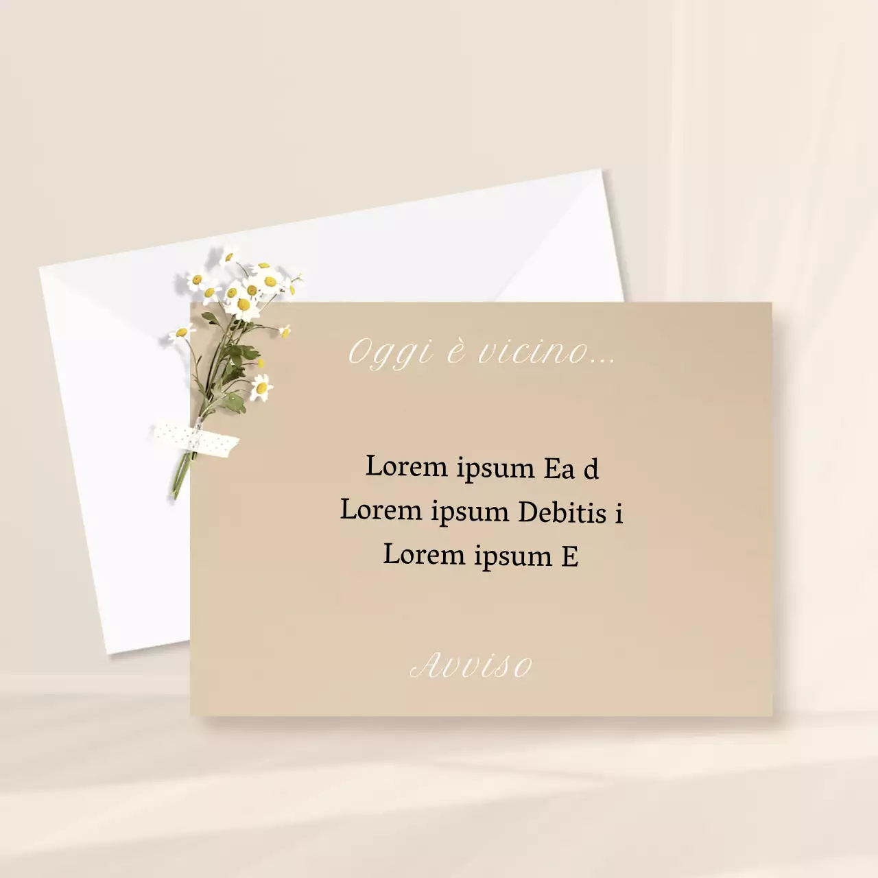 Un semplice avviso di chiusura beige e bianco