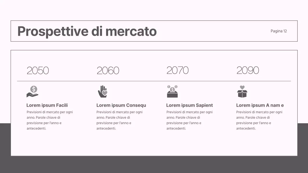 Un moderno rapporto sulla strategia di mercato in grigio e rosa