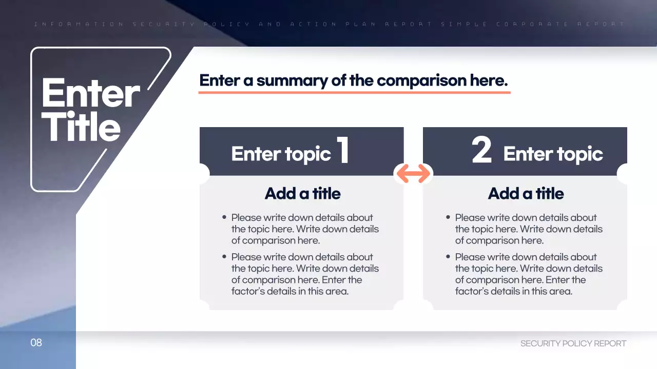 A simple corporate report in navy blue