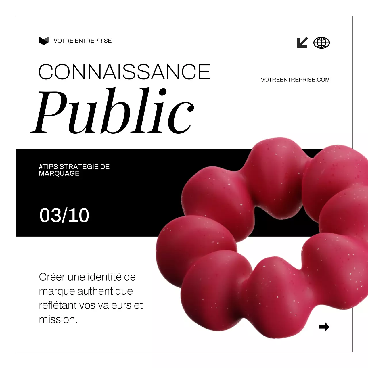 Blanc Noir Moderne Audacieux Stratégie de développement de la marque Conseils Carrousel Instagram