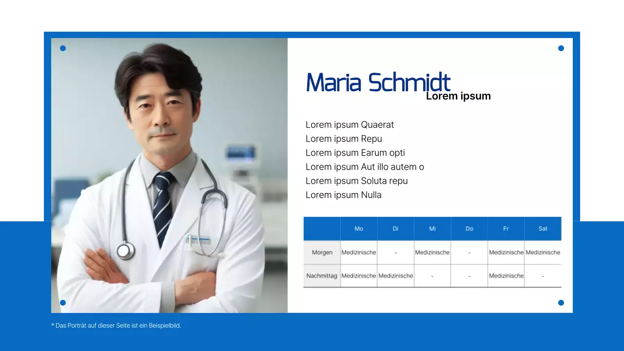 Einfacher Krankenhausaushang in Blau