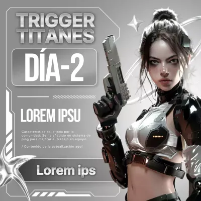 Promover contenidos de juegos inspirados en la ciencia ficción en blanco y plata