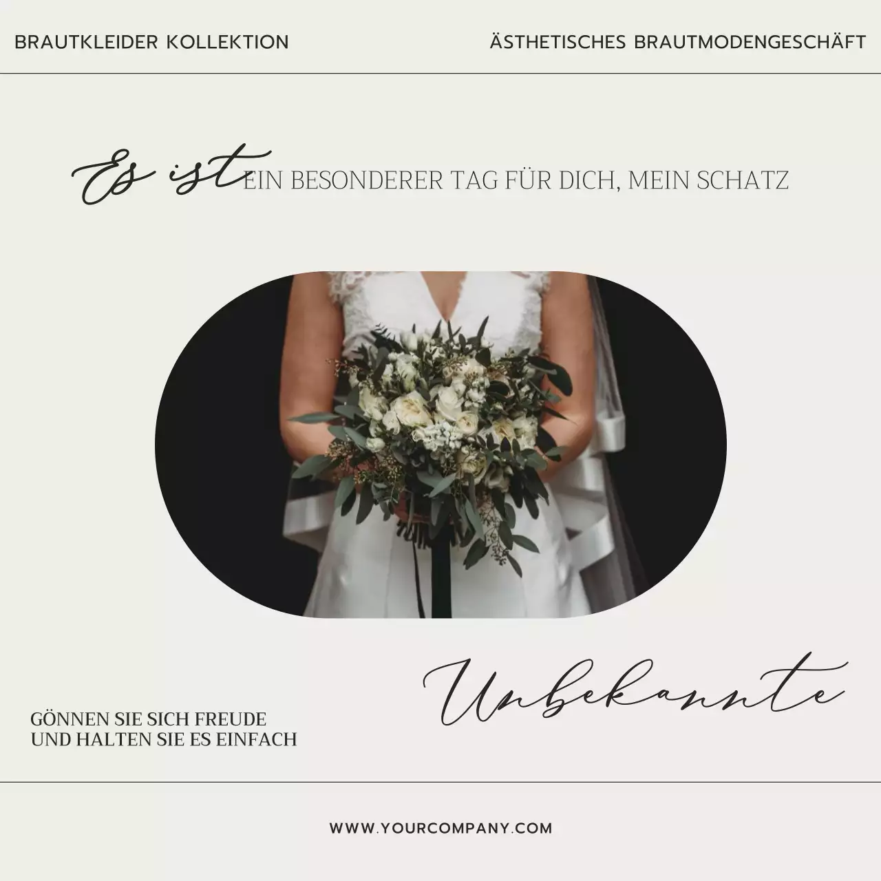 Elfenbein und Schwarz Elegantes Hochzeitsstudio Promotion