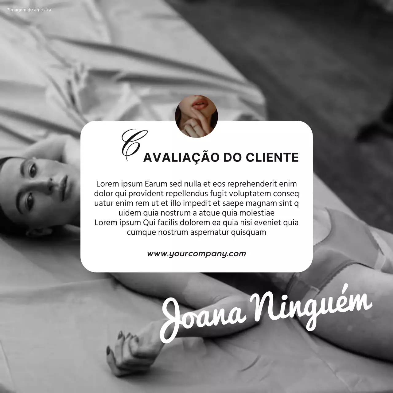 Estilista de moda moderna a preto e branco Promoção de avaliação do cliente