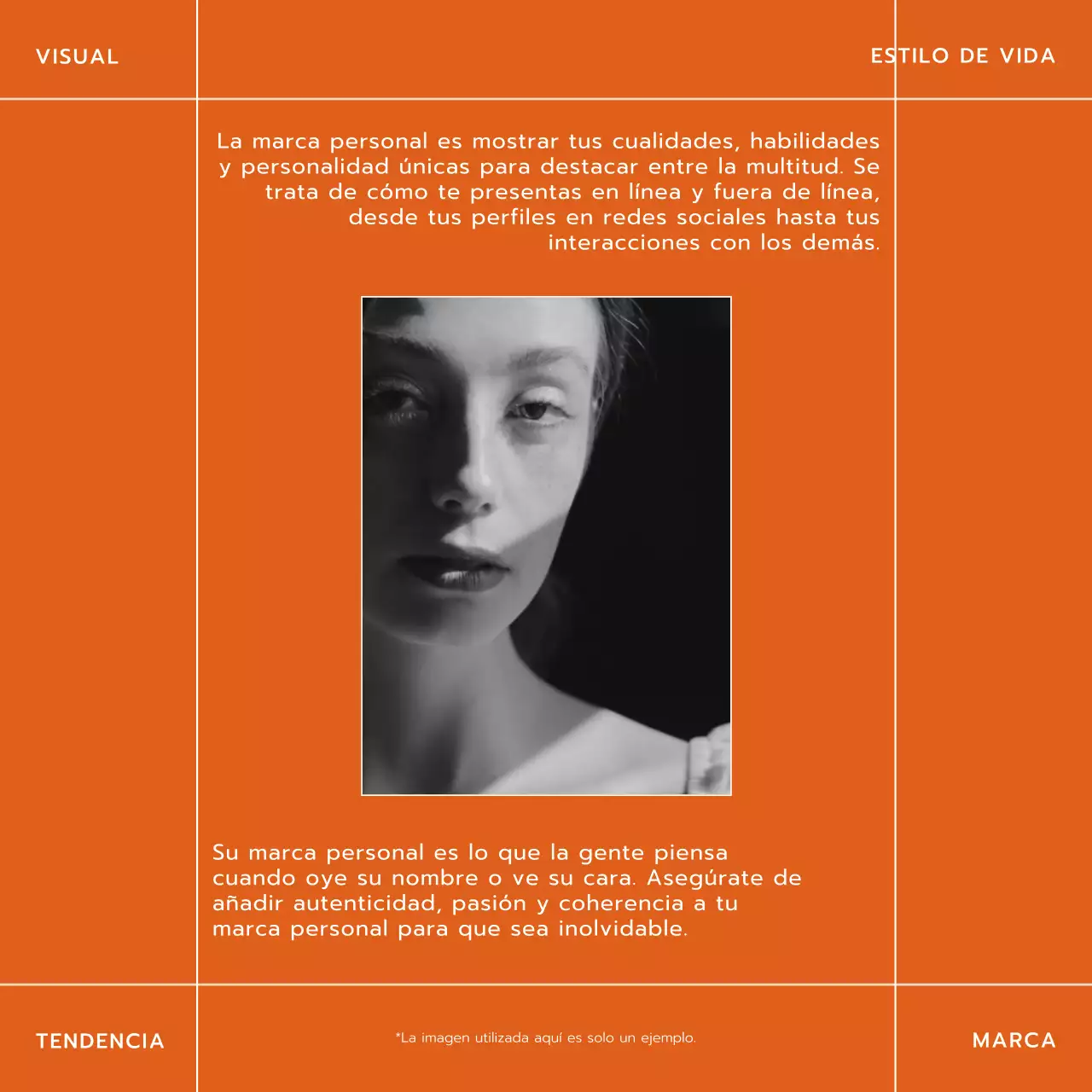 Tendencia en naranja y blanco Estilo de vida moderno y promoción del blog Trevel