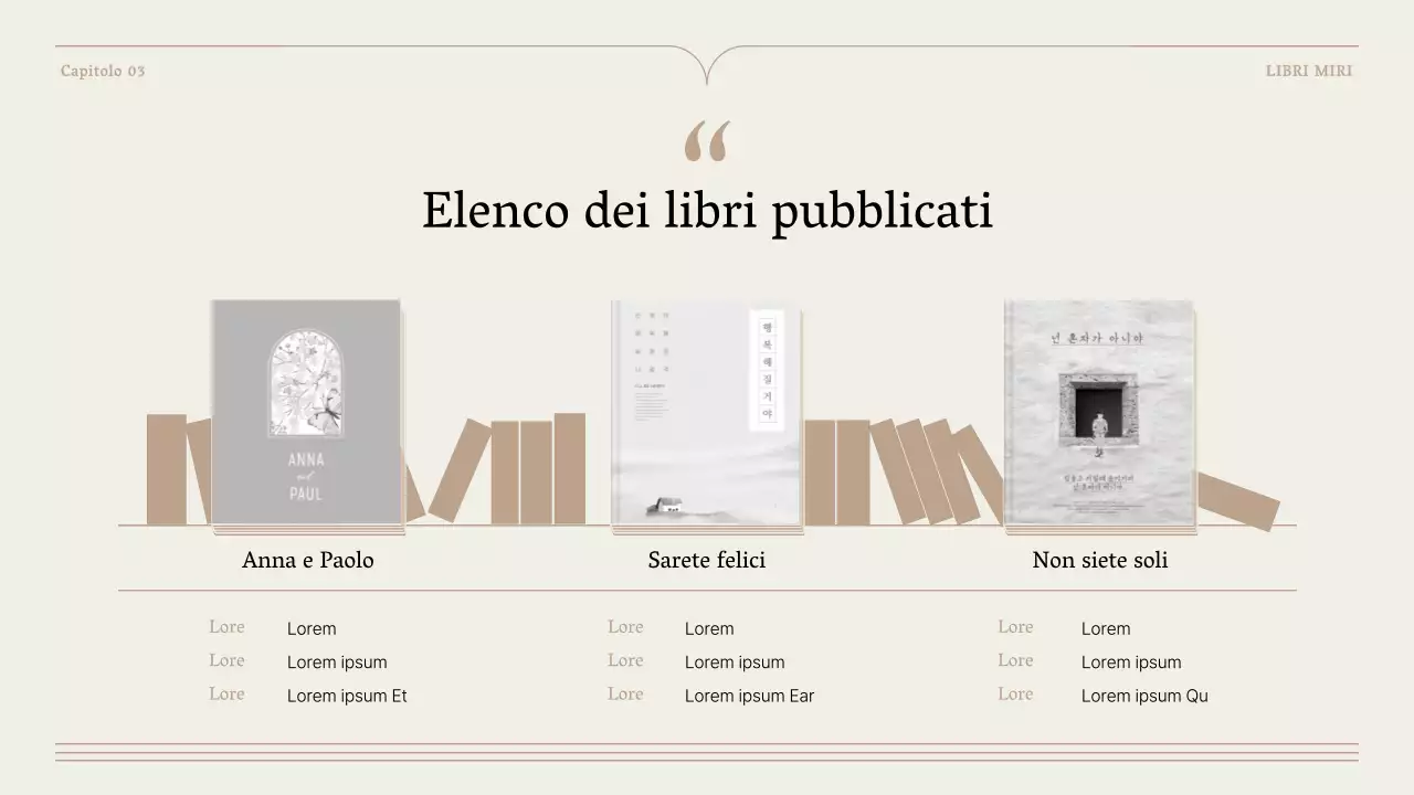 Una semplice proposta di libri in marrone e beige