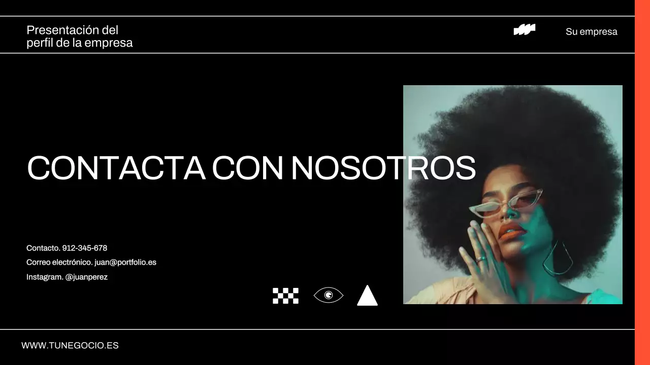 Informe sobre el perfil de las empresas modernas de neón y negro