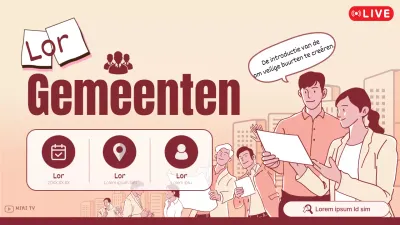 Live aankondiging van een eenvoudige oranje en bruine town hall meeting