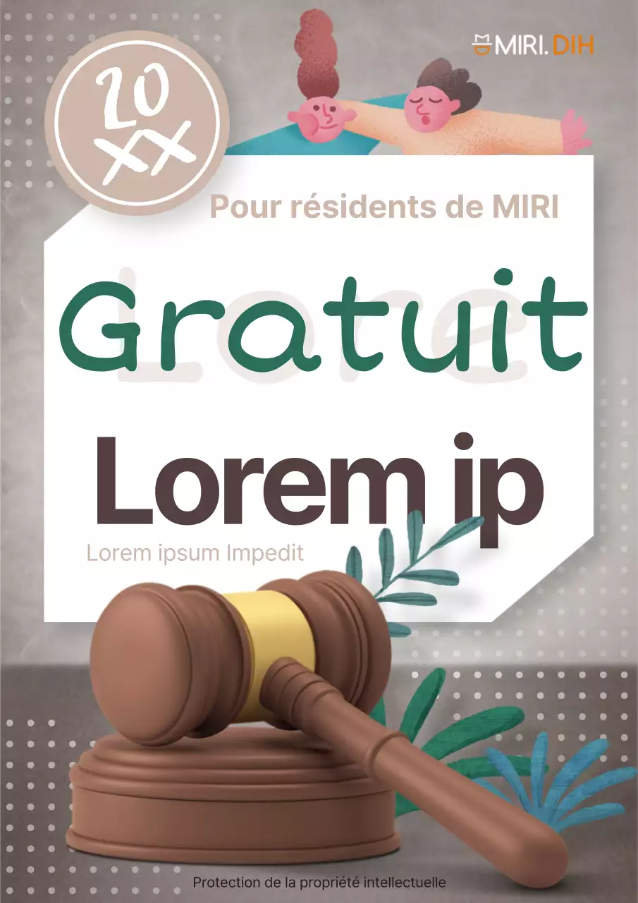 Une publicité pour des conseils juridiques inspirée de l'art pop marron et vert