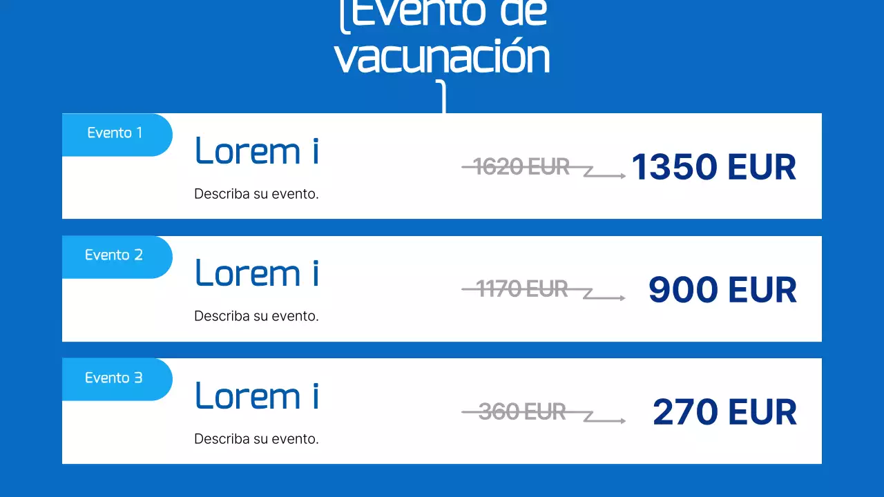 Aviso hospitalario sencillo en azul