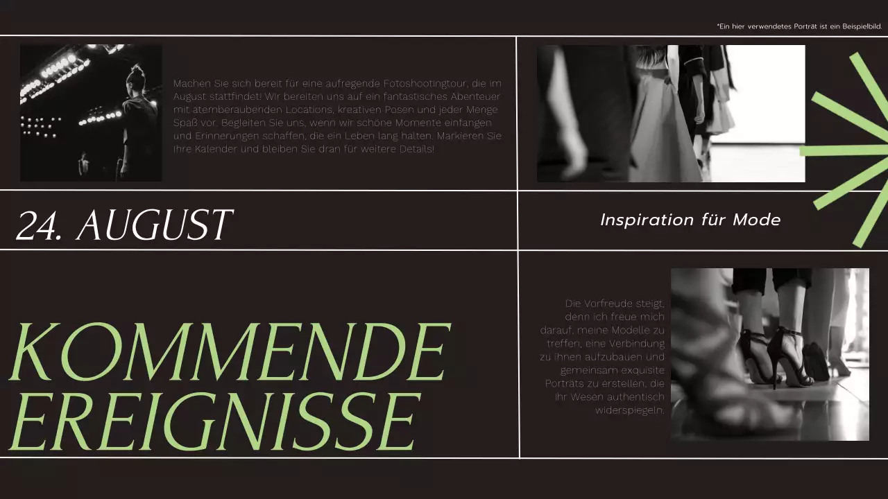 Schwarz Kalk und Weiß Modern Elegant Trend Geometrisch Fotografen Dienstleistungen Einführung des Unternehmens