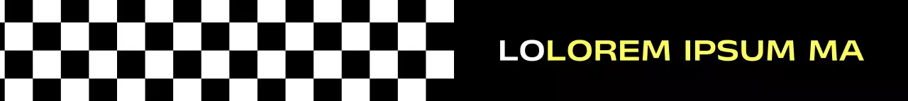 Fiera con dicitura a scacchiera