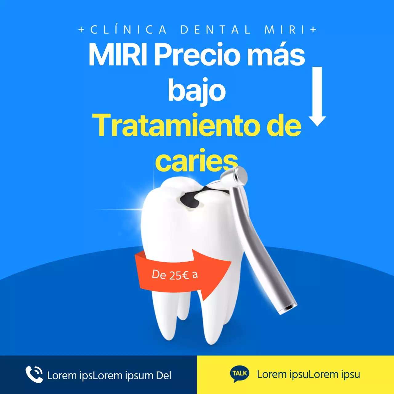 Azul y amarillo simple dental cavidad tratamiento precio más bajo anuncio