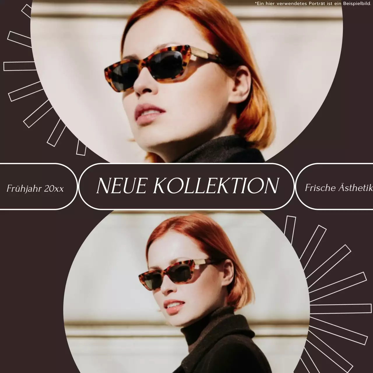 Braun und Weiß Modern Elegant Trend Geometrisch Neue Kollektion Fotorahmen Online Shop Werbung