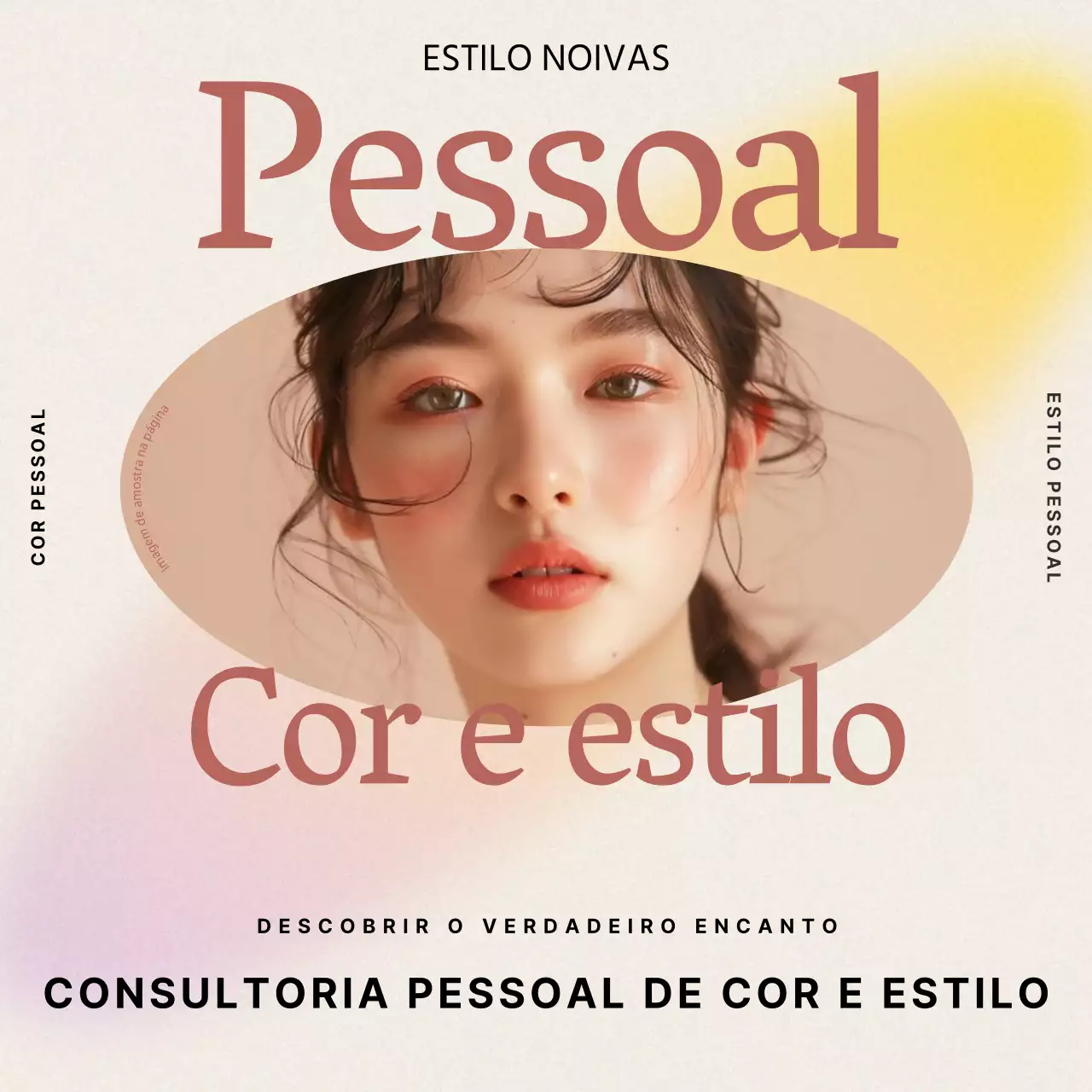 Promover uma consultoria de estilo de cor pessoal bege e moderna
