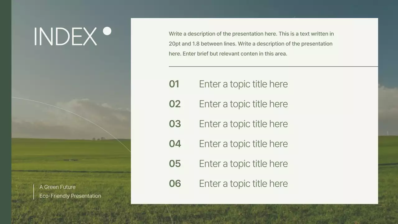 Green Minimal Eco 보고서 프레젠테이션
