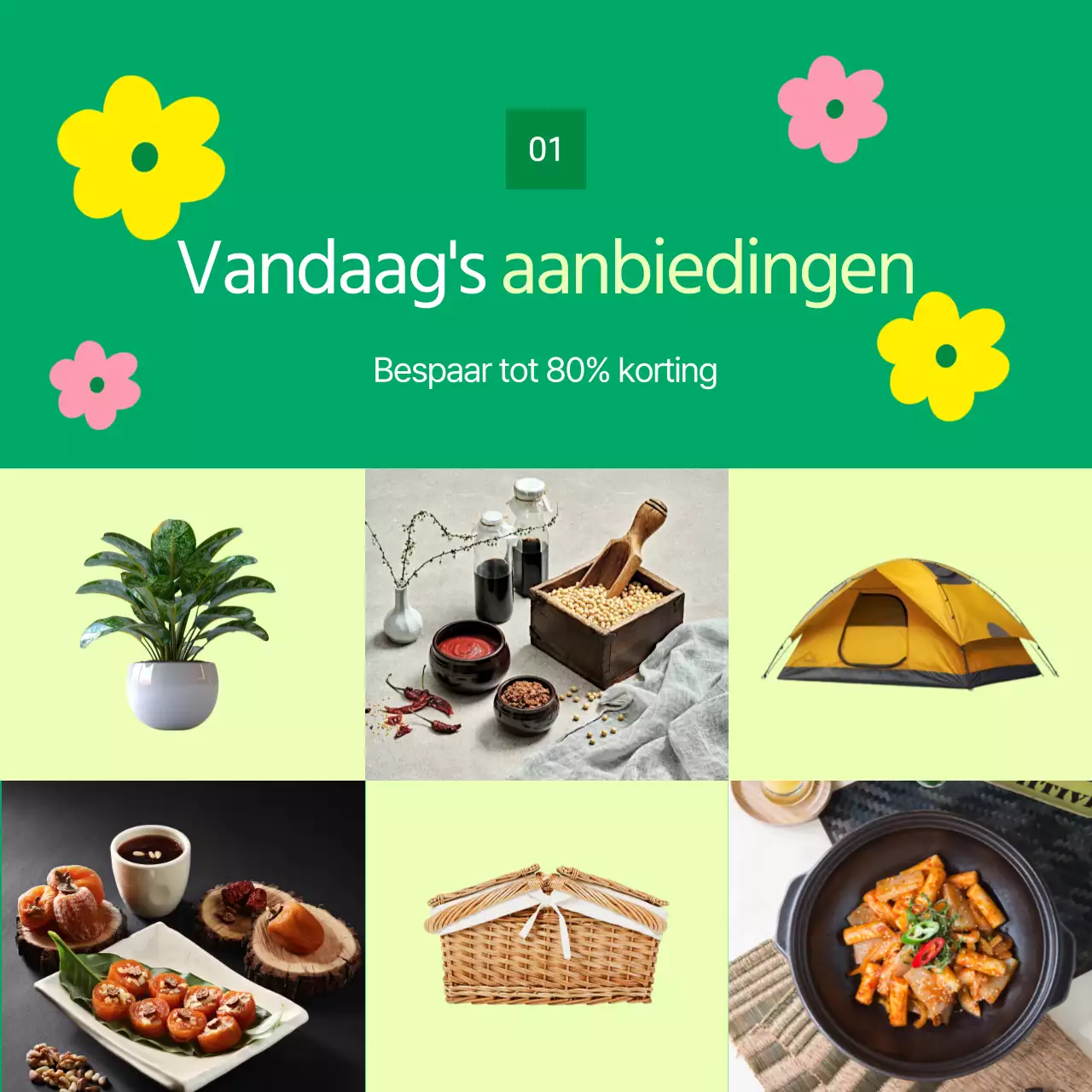 Promoot een mooie lentepromotie in chartreuse en geel