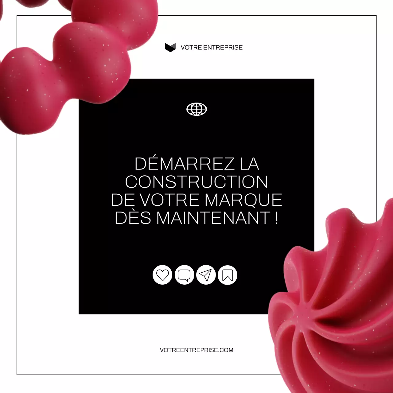 Blanc Noir Moderne Audacieux Stratégie de développement de la marque Conseils Carrousel Instagram