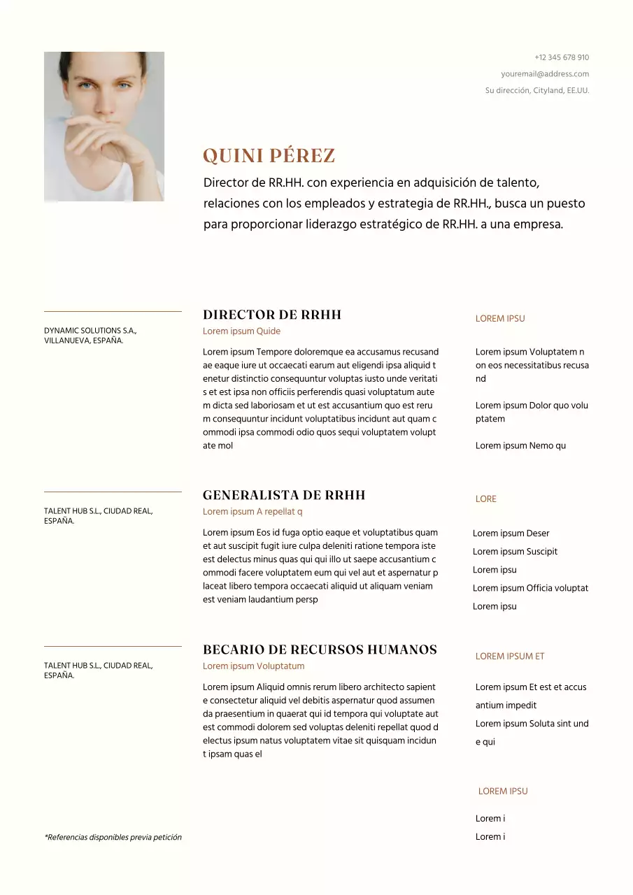 Beige Clean Minimalist CV