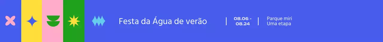Um simples festival de água de verão com muitas formas e cores coloridas