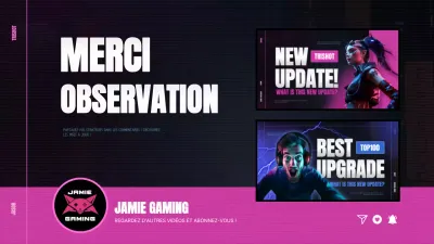 Promouvoir une mise à jour de jeu inspirée du cyberpunk en rose et bleu chauds