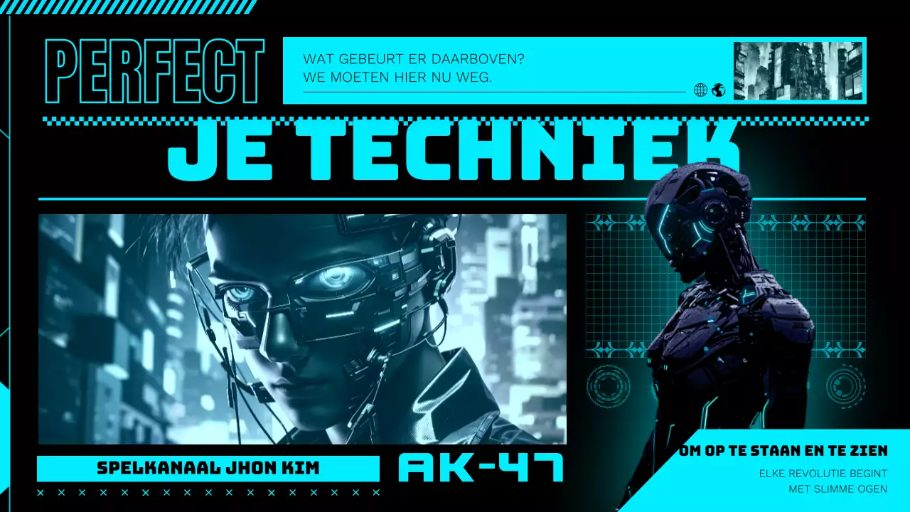 Een verzameling cyberpunk gamekanalen in neon en zwart