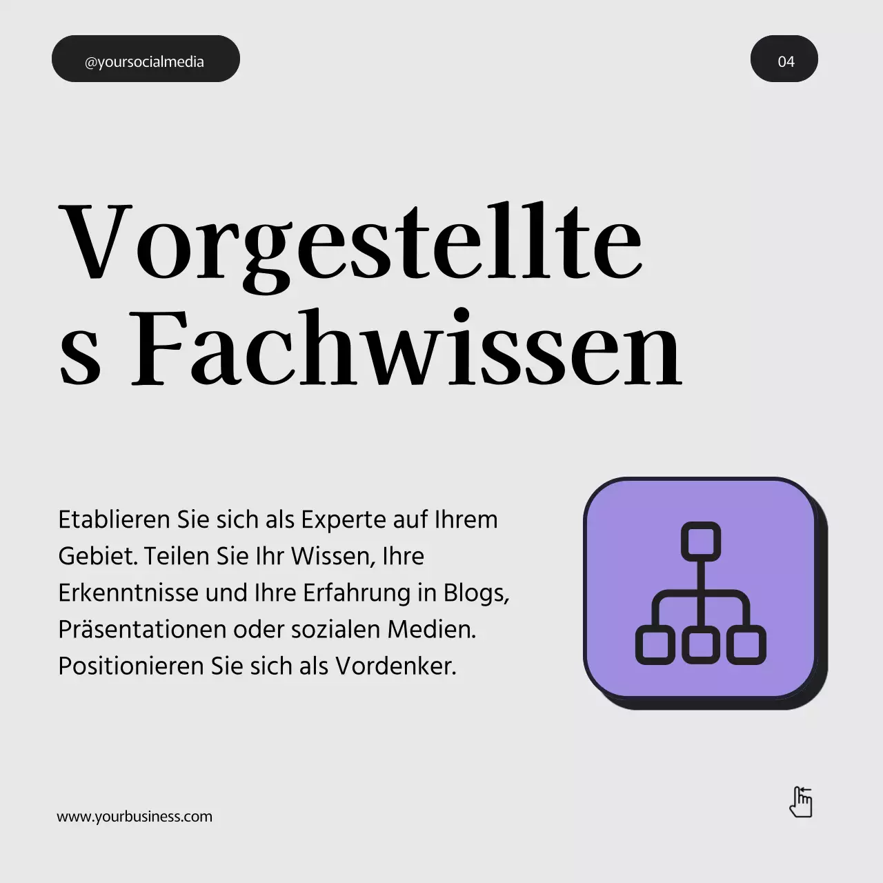 Grau Lila Grün Fett Minimal Personal Branding Tipps Instagram Karussell Post