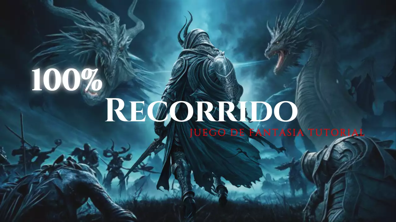 Portada del vídeo de estrategia de fantasía medieval azul y plata