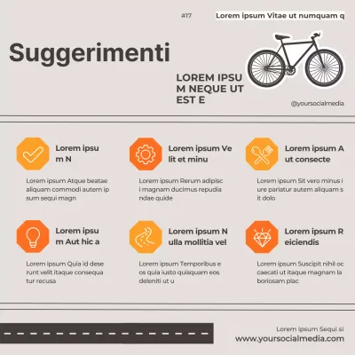 Grigio Arancio Semplici consigli minimalisti per principianti Post Instagram in bicicletta