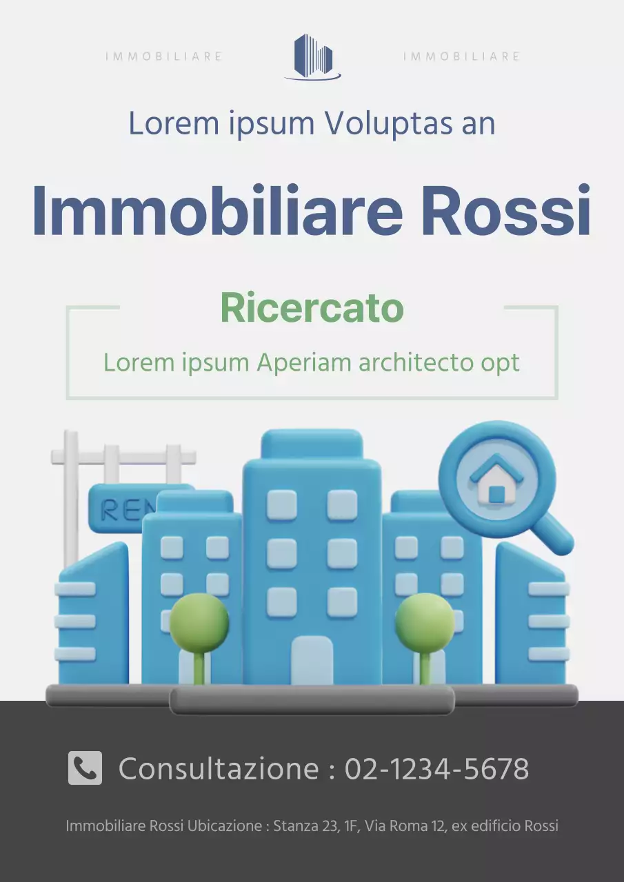 Promuovete gli annunci immobiliari con colori blu e grigio