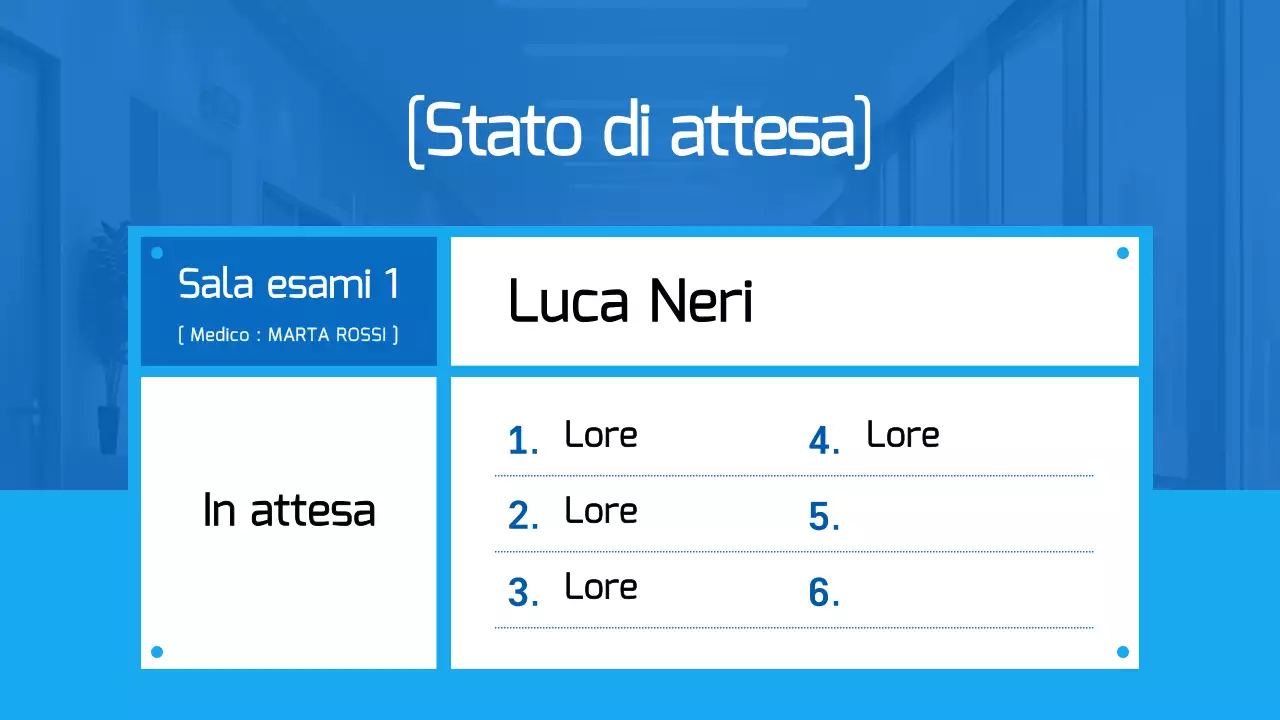 Semplice avviso ospedaliero in blu