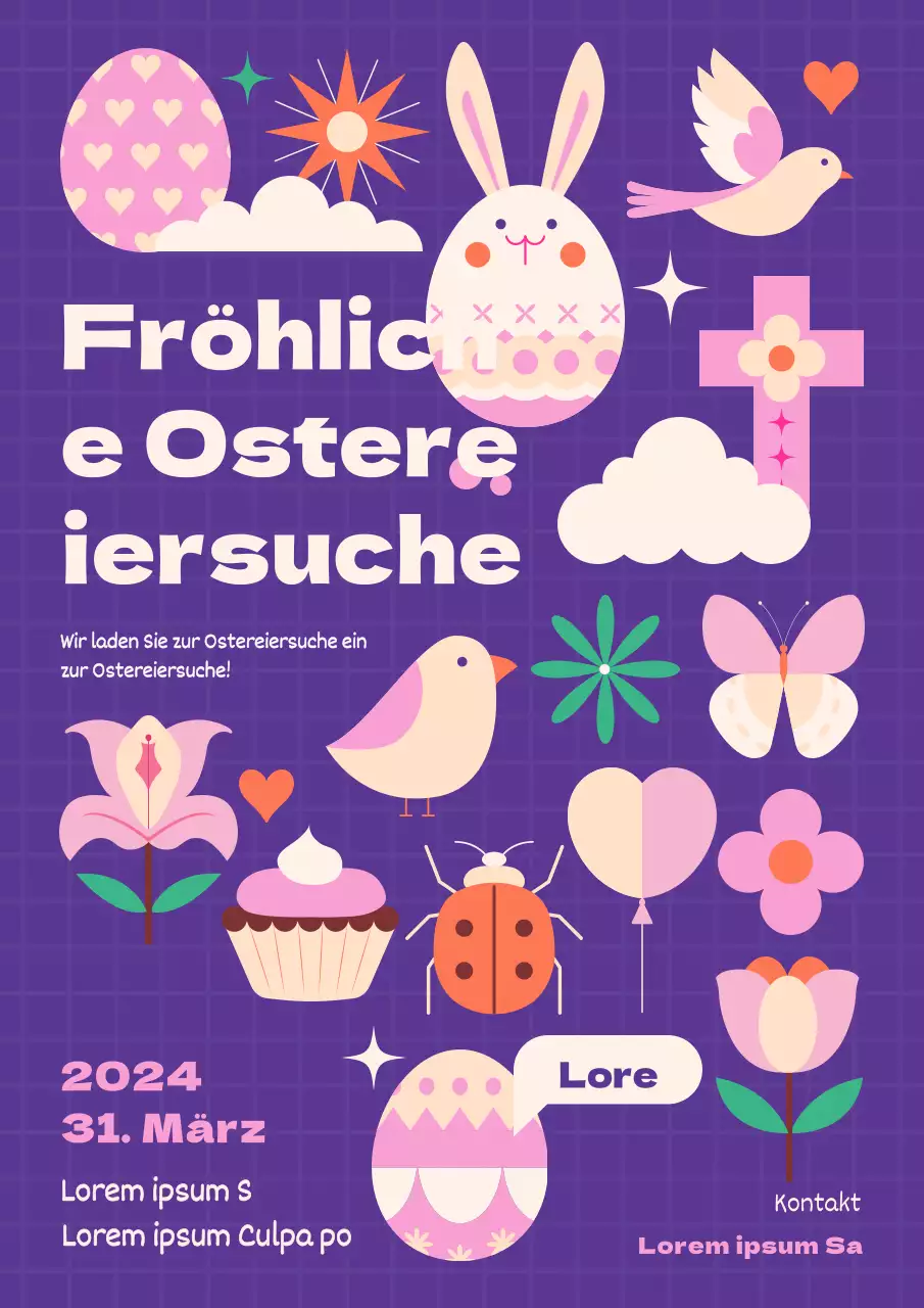 Lila und rosa Ostern
