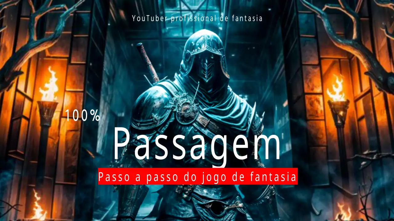 Capa de vídeo de fantasia azul e vermelha de YouTuber profissional