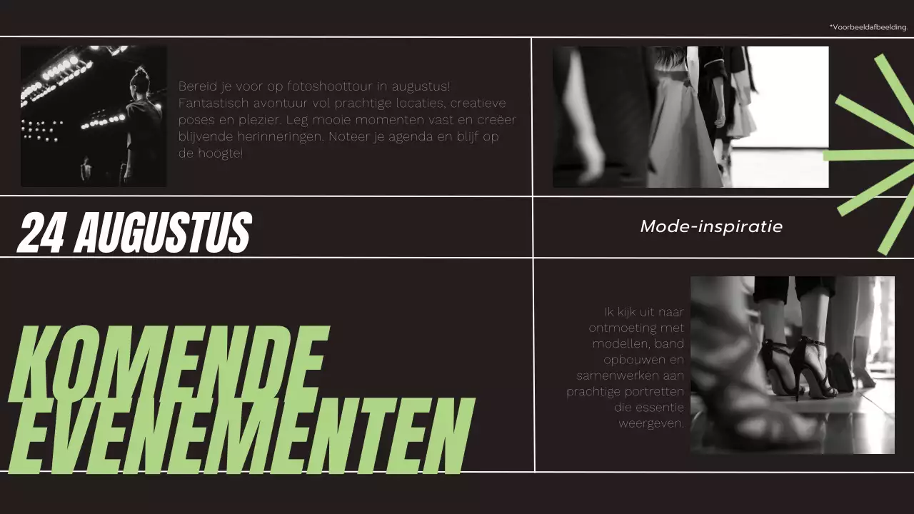 Zwart Lime en Wit Modern Elegant Trend Geometrisch Fotograaf Diensten Introductie van het bedrijf