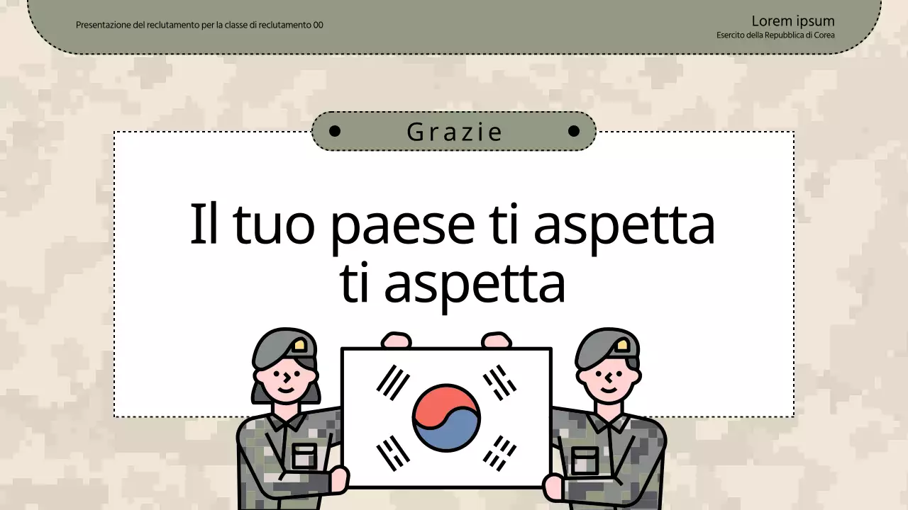 Una semplice presentazione di briefing di reclutamento in kaki e beige