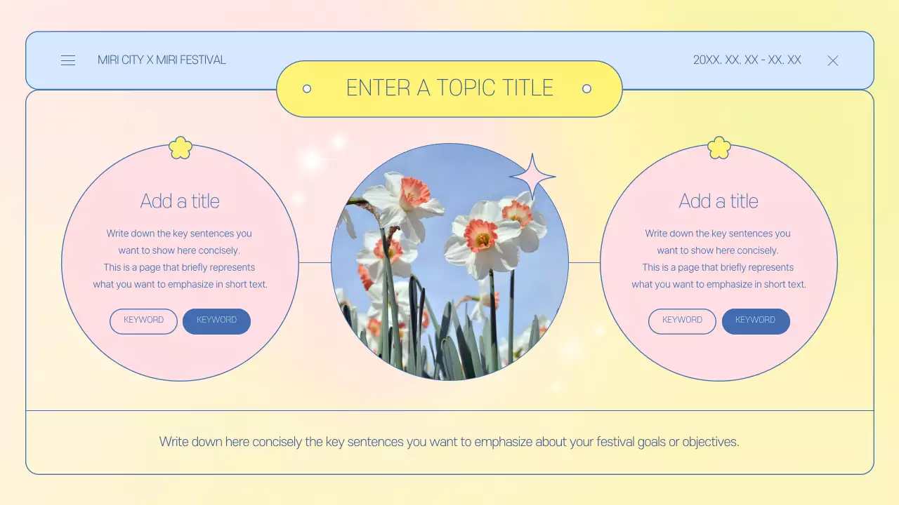 파스텔 미니멀 페스티벌 플랜 프레젠테이션